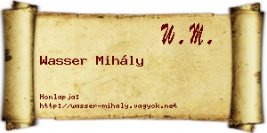 Wasser Mihály névjegykártya