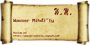 Wasser Mihály névjegykártya